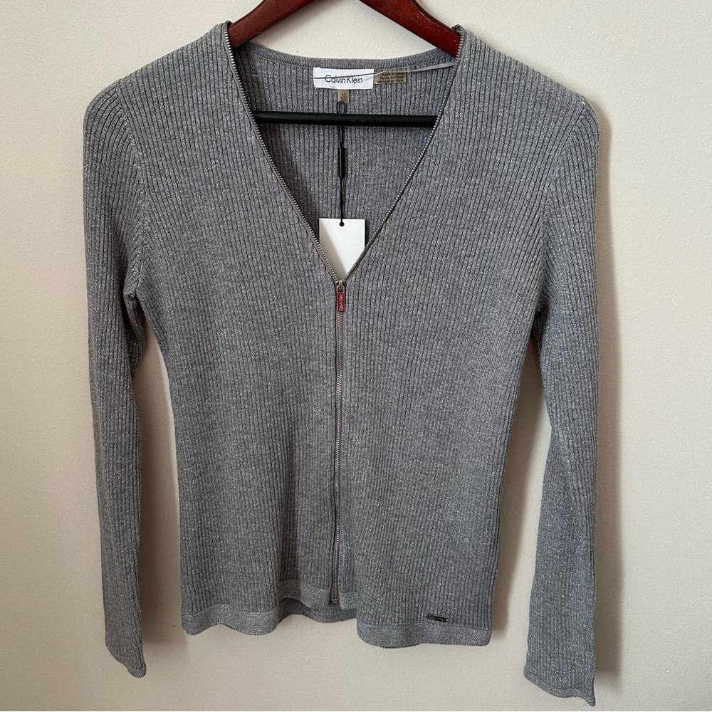 NWT Calvin Klein zip down sweater